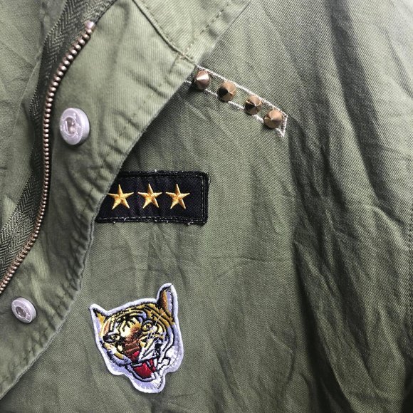 ZARA Womens Army Green Sticker Jacket - Picture 3 of 10